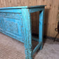 Blue Vintage Solid Wooden Carved Hallway Console Table