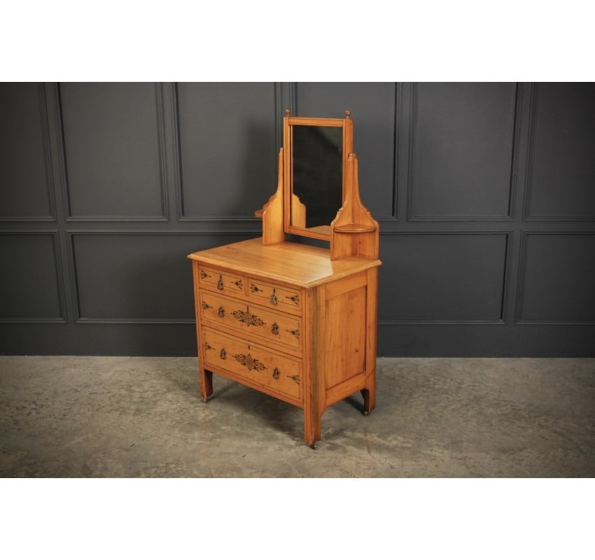 Satin Birch Stencilled Vintage Dressing Chest