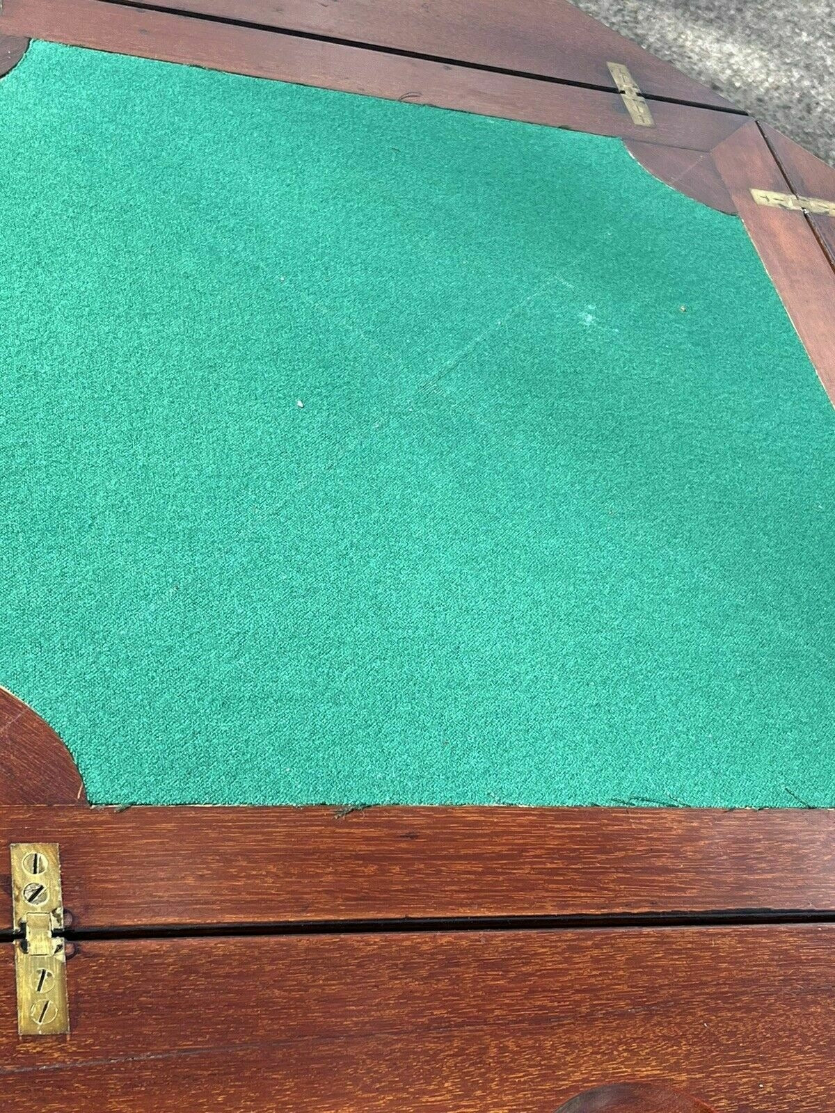 Vintage Victorian Mahogany Games Table , Green Baized Playing Area With Counter Holders