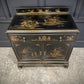 Vintage Chinoiserie Black Lacquered Japanned Sideboard