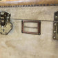 Vintage Vellum Steamer Trunk, 1920s Brass Bound Chest Ottoman