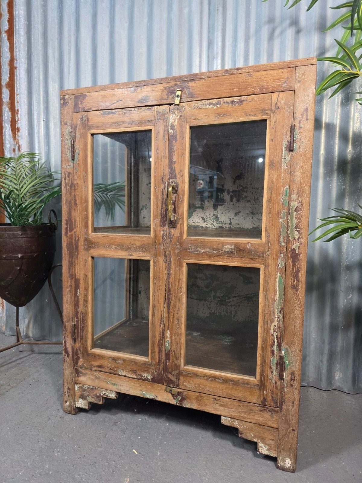 Vintage Drinks Display Cabinet Reclaimed Indian Freestanding Kitchen Bathroom