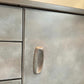 Mid Century Sideboard Hand Painted. Faux Concrete Cabinet, Upcycled Media Console