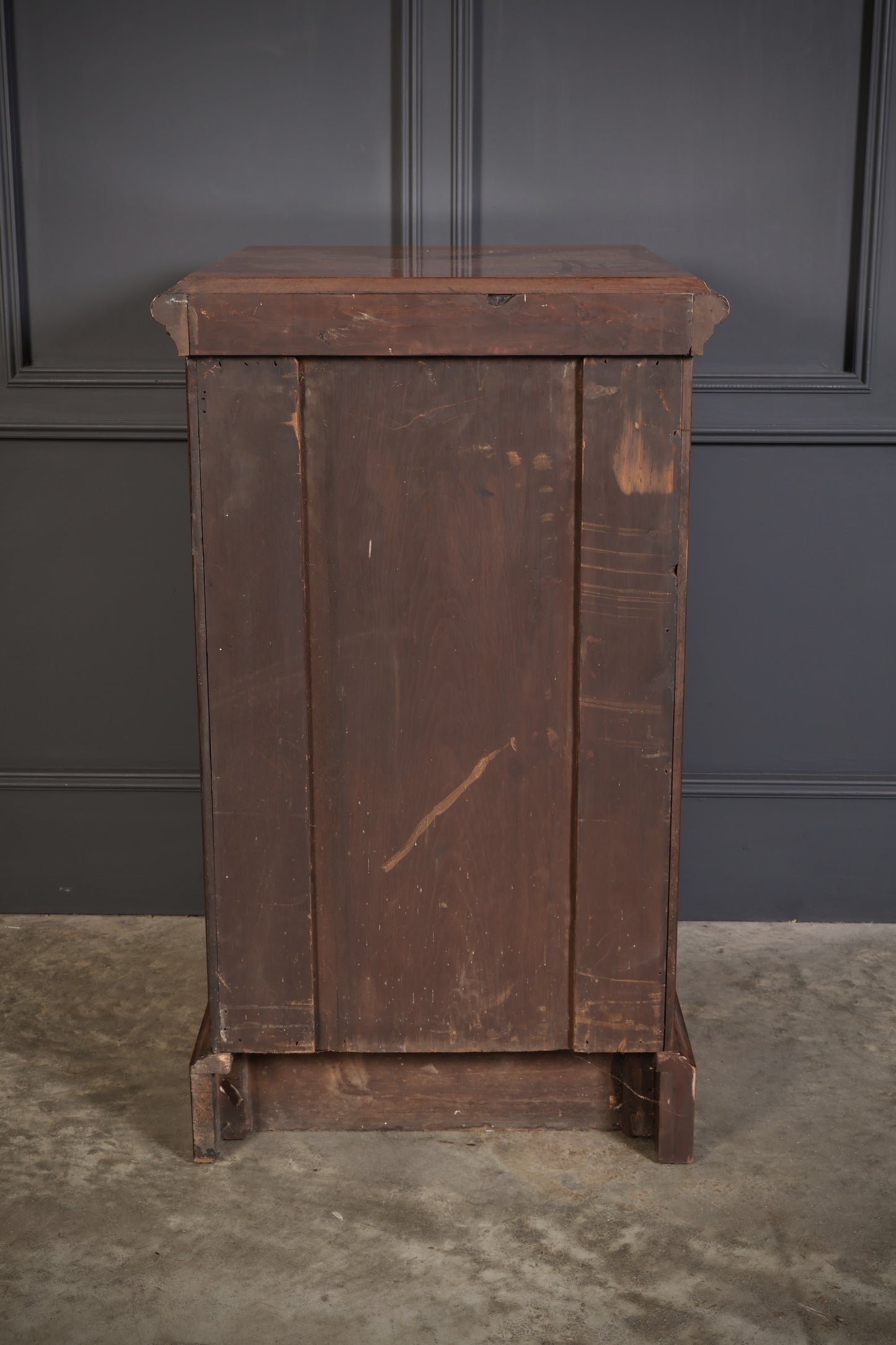 Large Pair Of Vintage Figured Walnut Pedestal Cabinets