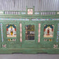 Green Vintage Indian Colonial Solid Wooden Glazed Sideboard Drinks Cabinet