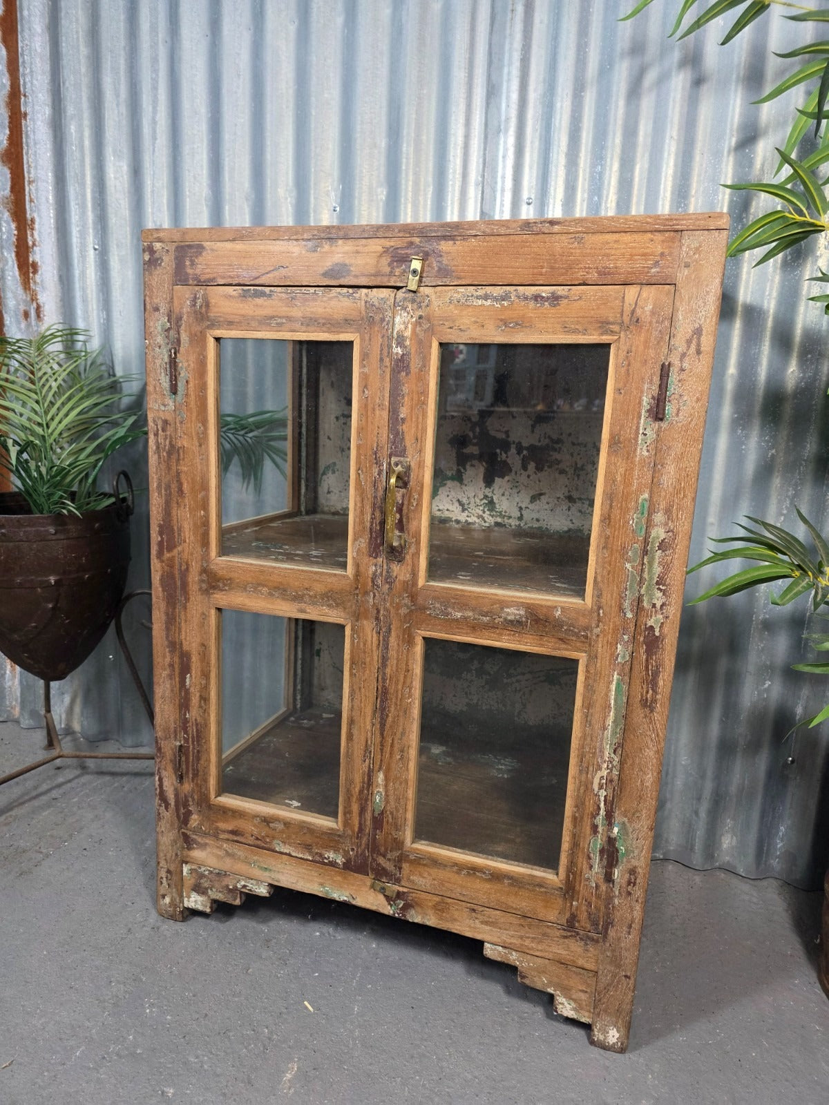 Vintage Drinks Display Cabinet Reclaimed Indian Freestanding Kitchen Bathroom