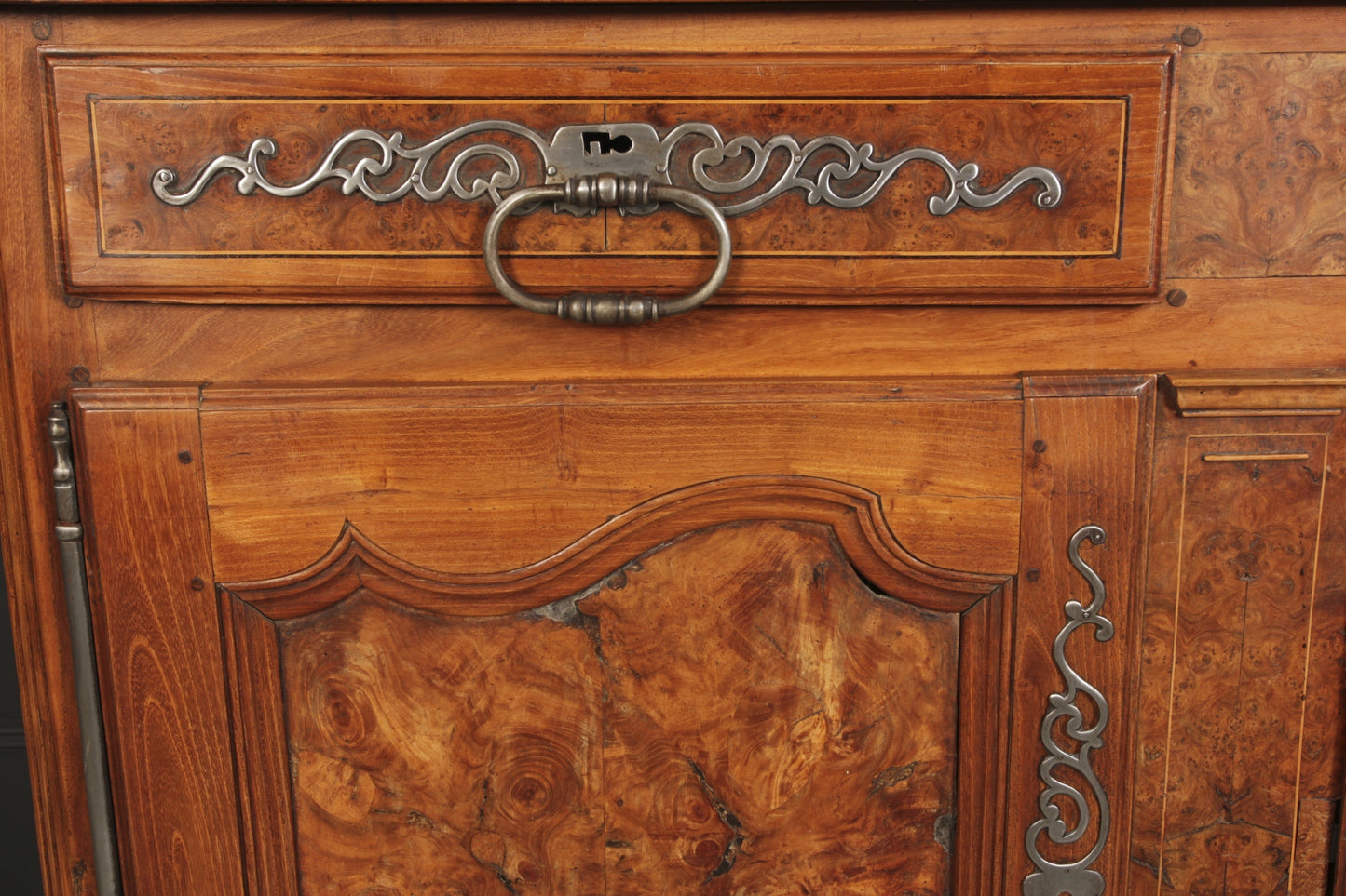 Large 18th Century Cherrywood & Walnut Antique Dresser