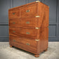 Vintage Tall Boy Mahogany Military Campaign Secretaire Chest