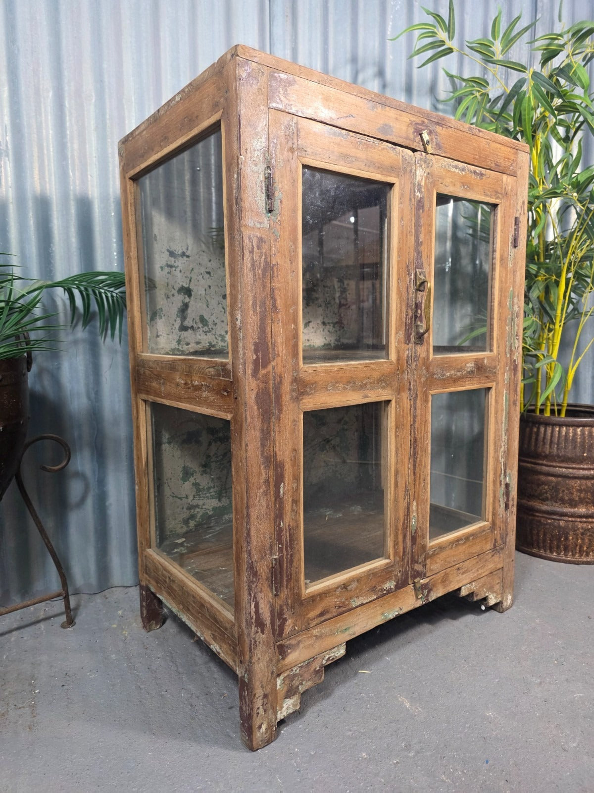 Vintage Drinks Display Cabinet Reclaimed Indian Freestanding Kitchen Bathroom