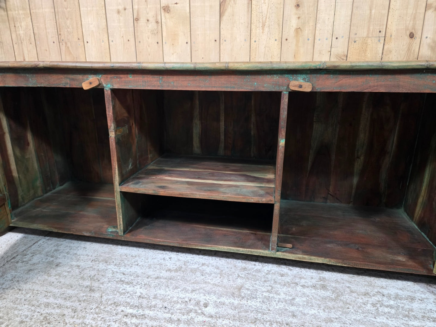 Vintage Reclaimed indian Solid Wooden Sideboard Tv Unit Display Cabinet