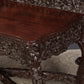 Antique Gothic Burmese Carved Padauk Wood Side Table