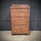 19th Century Walnut Tall Boy Art Deco Chest Of Drawers