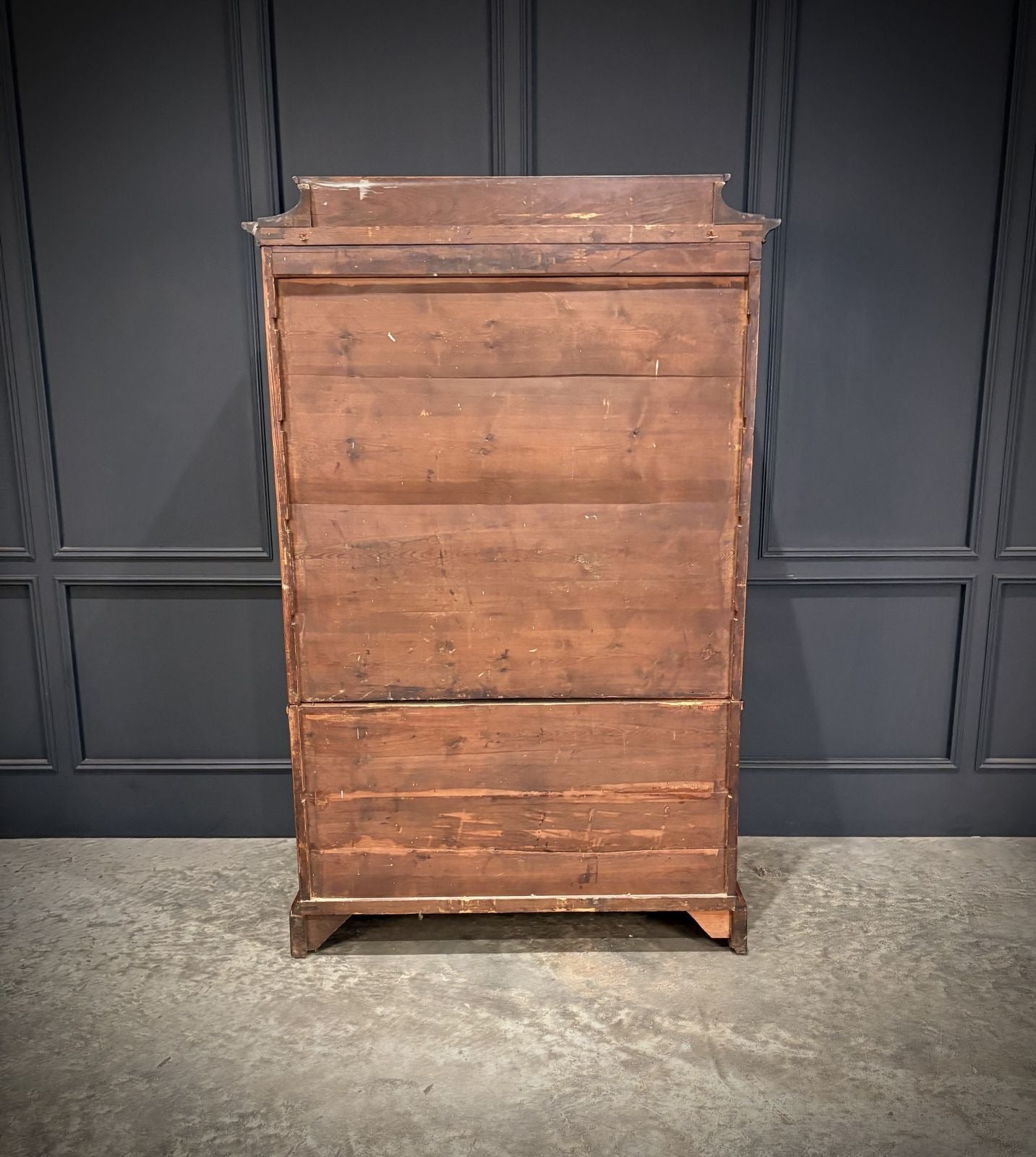 19th Century Walnut Tall Boy Art Deco Chest Of Drawers