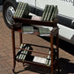 Edwardian Mahogany Book Trough On Brass Castors. Small Bookcase.