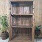 Large Vintage Reclaimed Rustic Carved Indian Solid Wooden Bookcase Shelving Unit