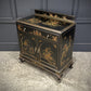 Vintage Chinoiserie Black Lacquered Japanned Sideboard