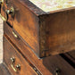 Vintage Georgian Mahogany Chest Of Drawers. Brass Handles, Bracket Feet.