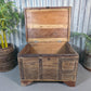 Vintage Rustic Indian Solid Wooden Dowry Chest Coffee Side Table Trunk