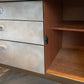 Mid Century Sideboard Hand Painted. Faux Concrete Cabinet, Upcycled Media Console