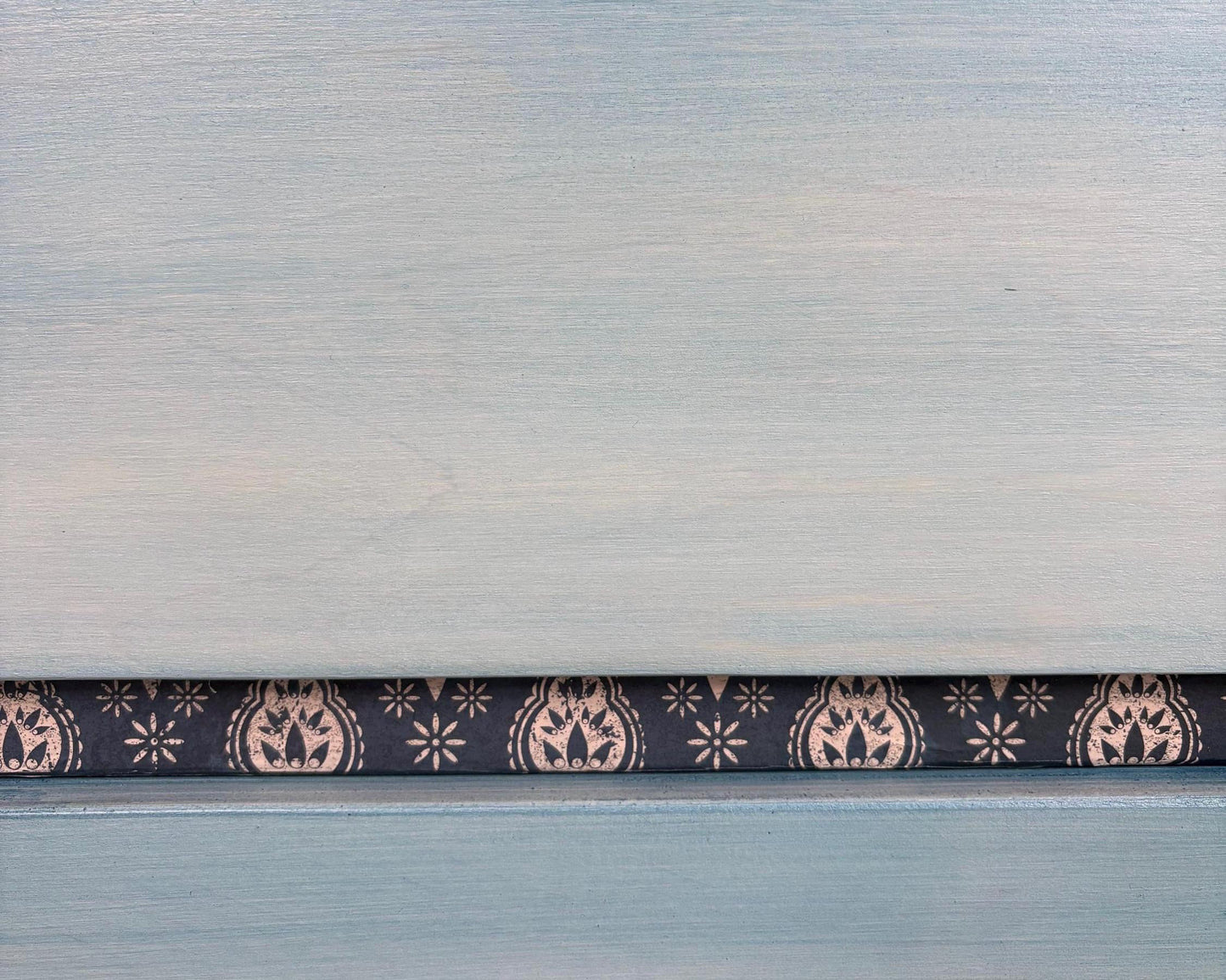 Blue Mid Century Chest of Drawers with Tapered Gold Legs. Boho Style