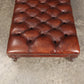 Vintage Victorian Buttoned Leather Footstool