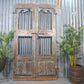 Vintage Pair of Rustic Indian Wooden Iron Doors Garden Gates Room Divider Screen