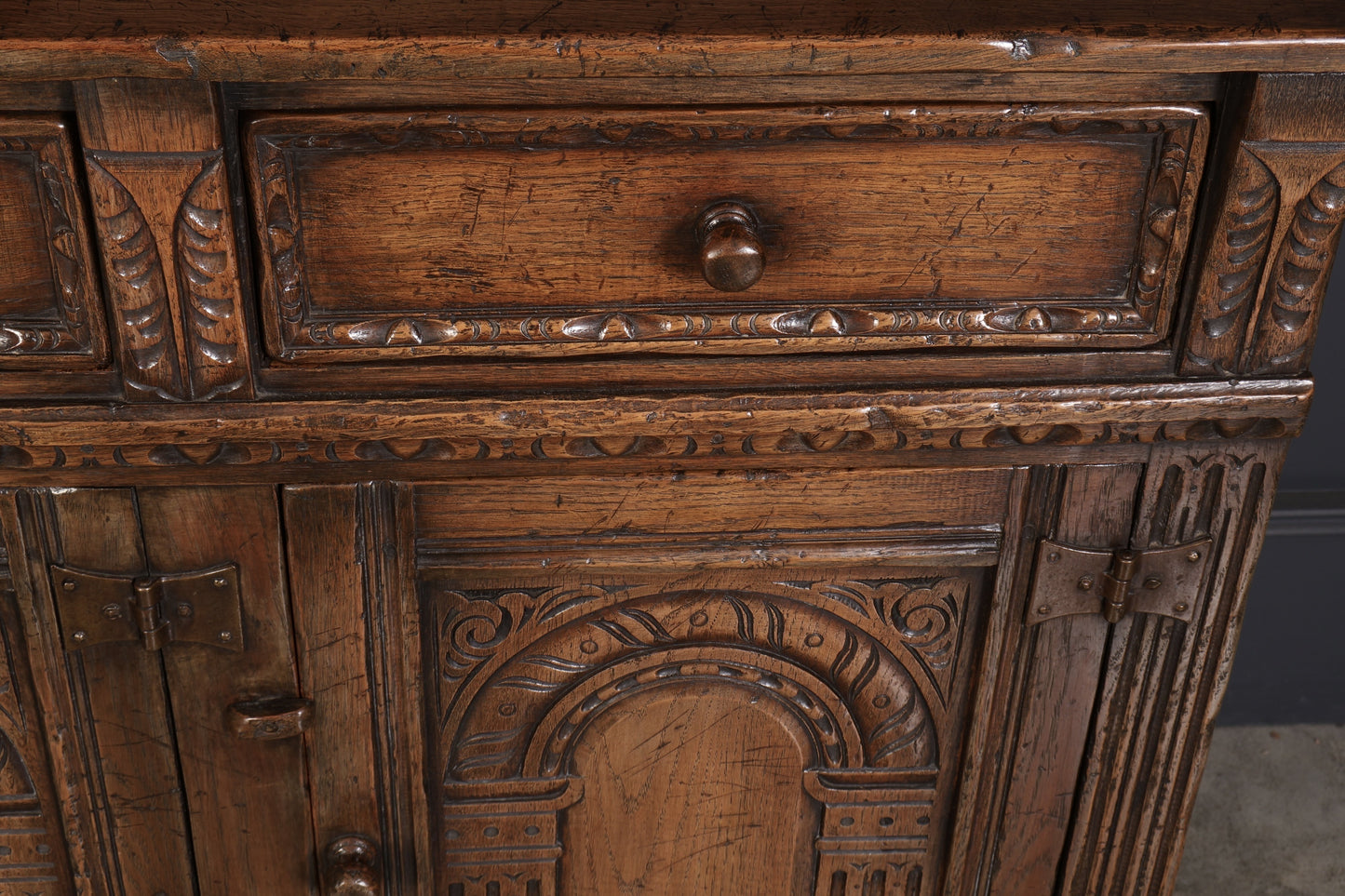 Vintage Carved Oak Sideboard, 1920s
