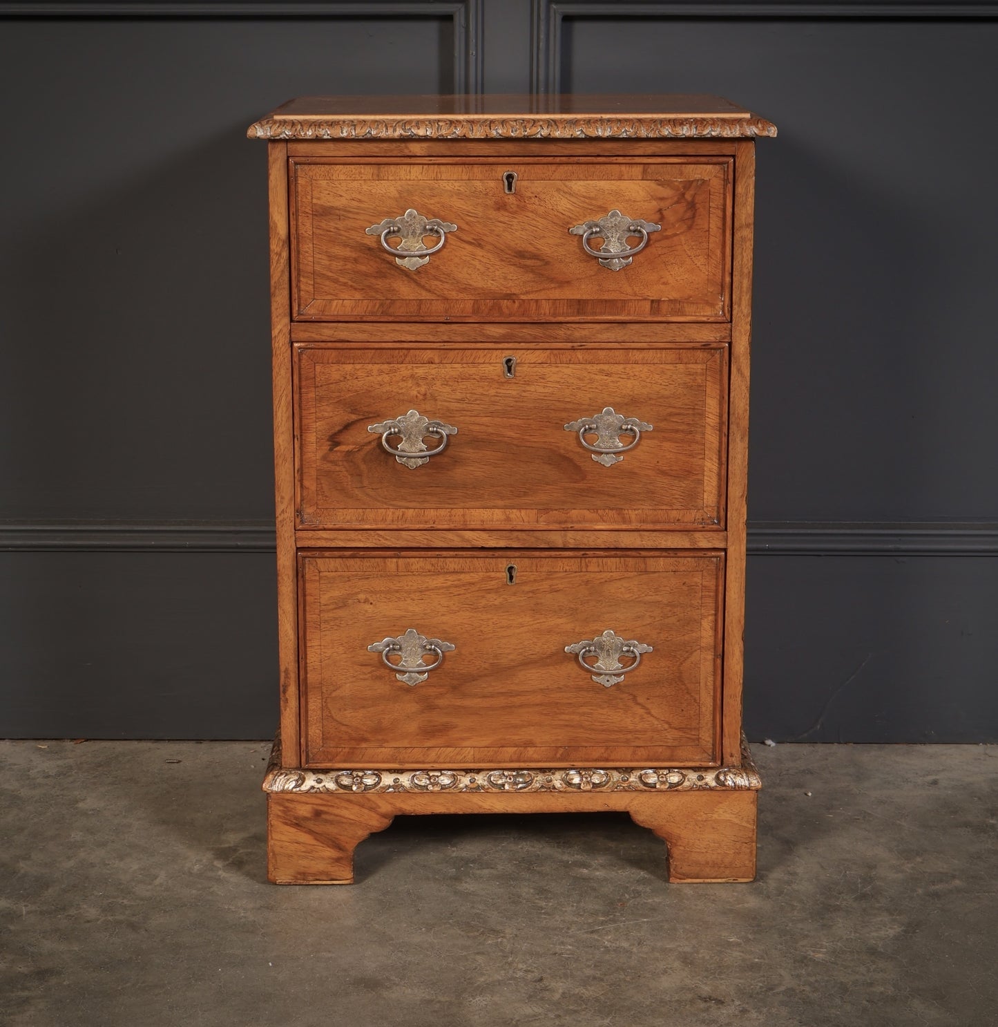 Pair Of Walnut Vintage Bedside Night Stands, 1900s