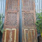 Pair Vintage Rustic Indian Wooden Iron Doors Garden Gates Room Divider Screen