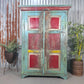 Vintage Reclaimed Indian Free Standing Solid Wooden House Keepers Linen Cupboard