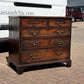 Vintage Georgian Mahogany Chest Of Drawers. Brass Handles, Bracket Feet.