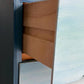 Blue Mid Century Chest of Drawers with Tapered Gold Legs. Boho Style