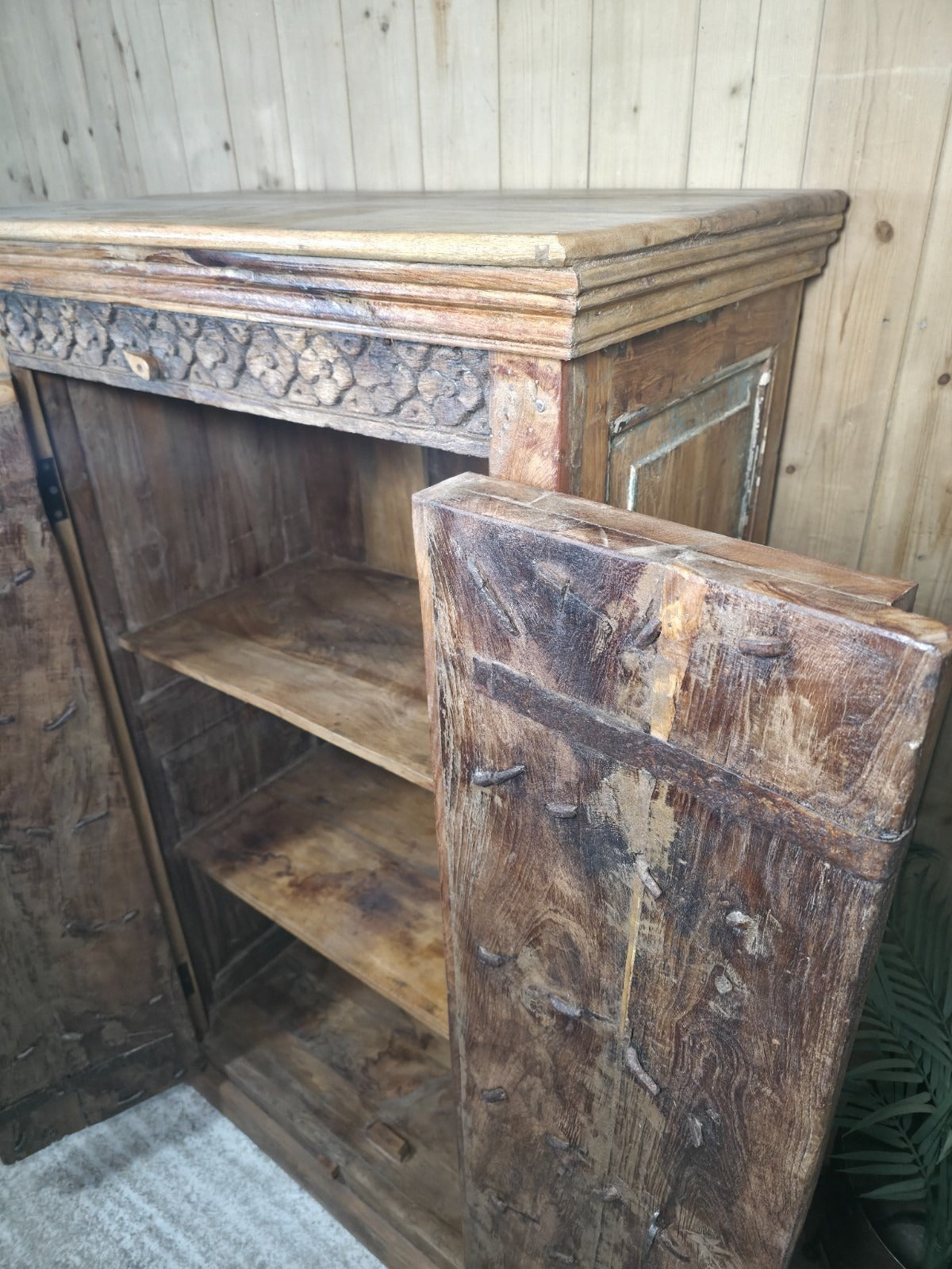 Vintage Rustic Wooden Free Standing Cupboard Drinks Cabinet