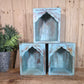 Vintage Rustic Reclaimed Indian Wooden Arched Temple Shelf Wall Display Shelves
