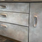 Mid Century Sideboard Hand Painted. Faux Concrete Cabinet, Upcycled Media Console