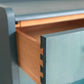 Green Blue & Teal Lebus Chest of Drawers. Vintage Upcycled Mid-Century Furniture