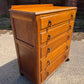 Vintage Oak Tallboy Chest of Drawers