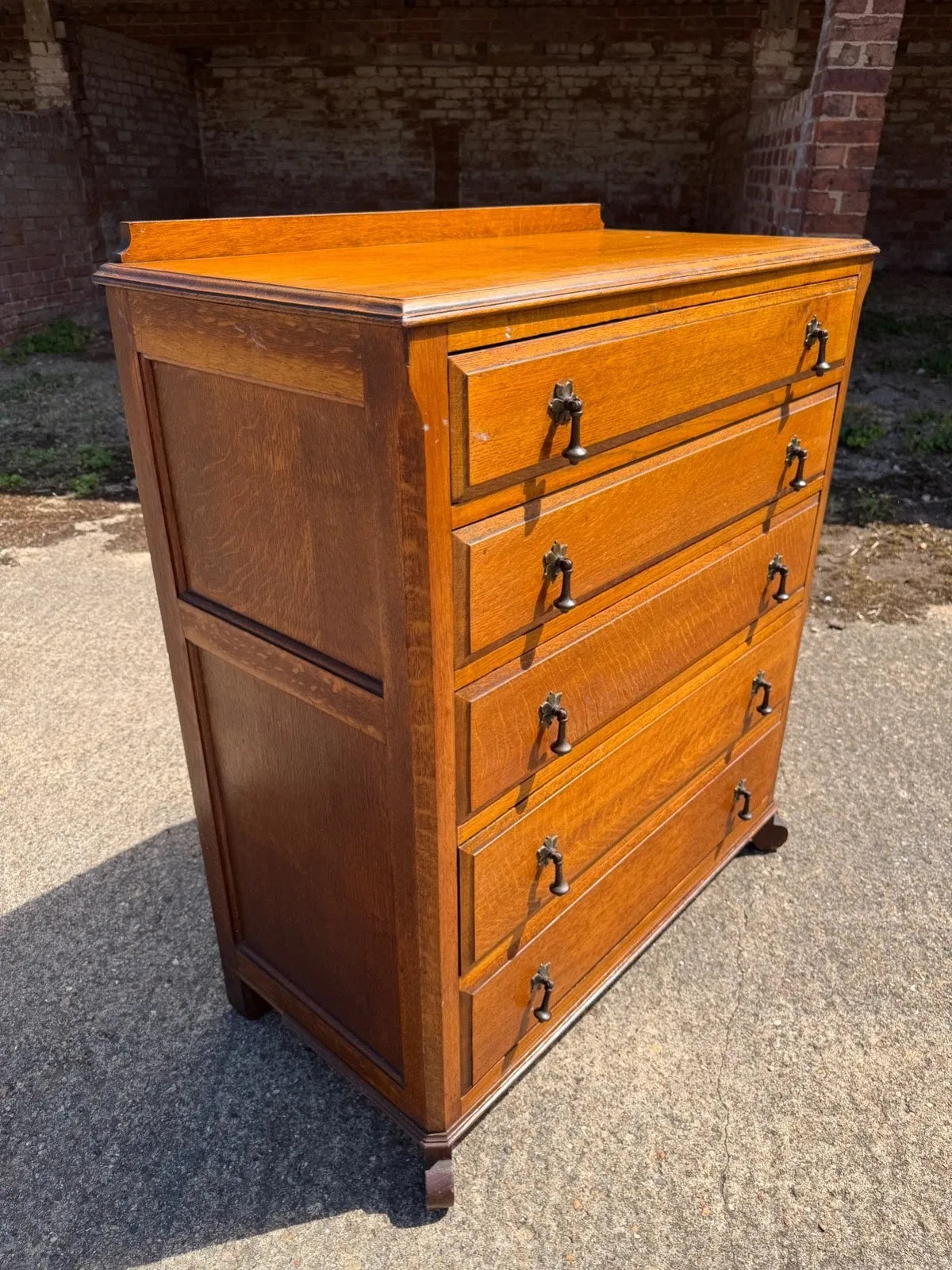 Vintage Oak Tallboy Chest of Drawers
