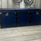 Handmade Leather Blue Ottoman Vintage Storage Chests, Custom Made Furniture