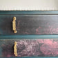 Dark Green and Floral Vintage Oak Chest of Drawers | Hand Painted Dresser