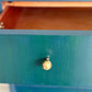 Green Blue & Teal Lebus Chest of Drawers. Vintage Upcycled Mid-Century Furniture