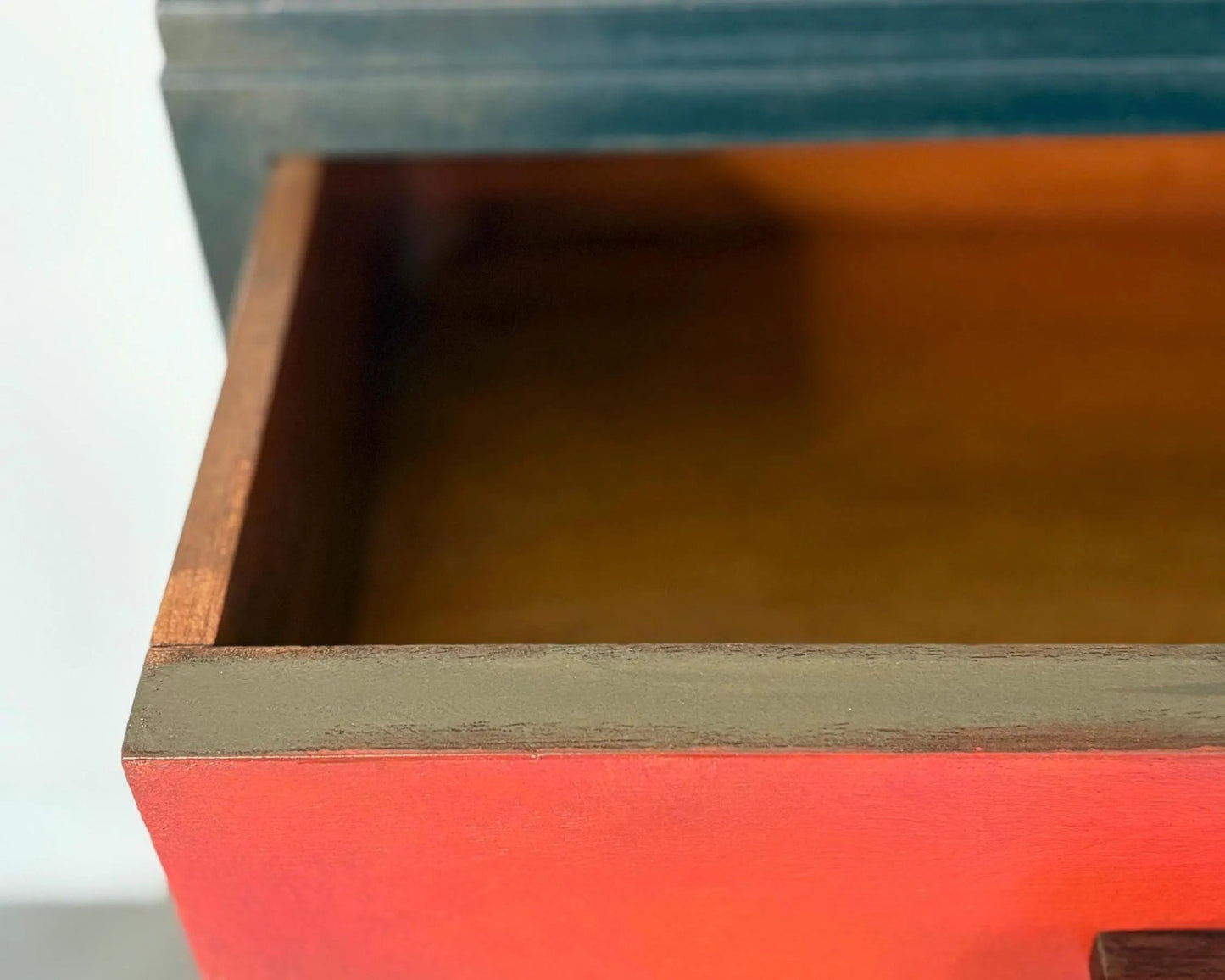 Red & Bronze Art Deco Cabinet | Hand Painted Storage Cupboard | Delivery Included