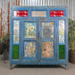 Blue Vintage Indian Glazed Colonial Wooden Kitchen Bathroom Drinks Cocktail Cabinet