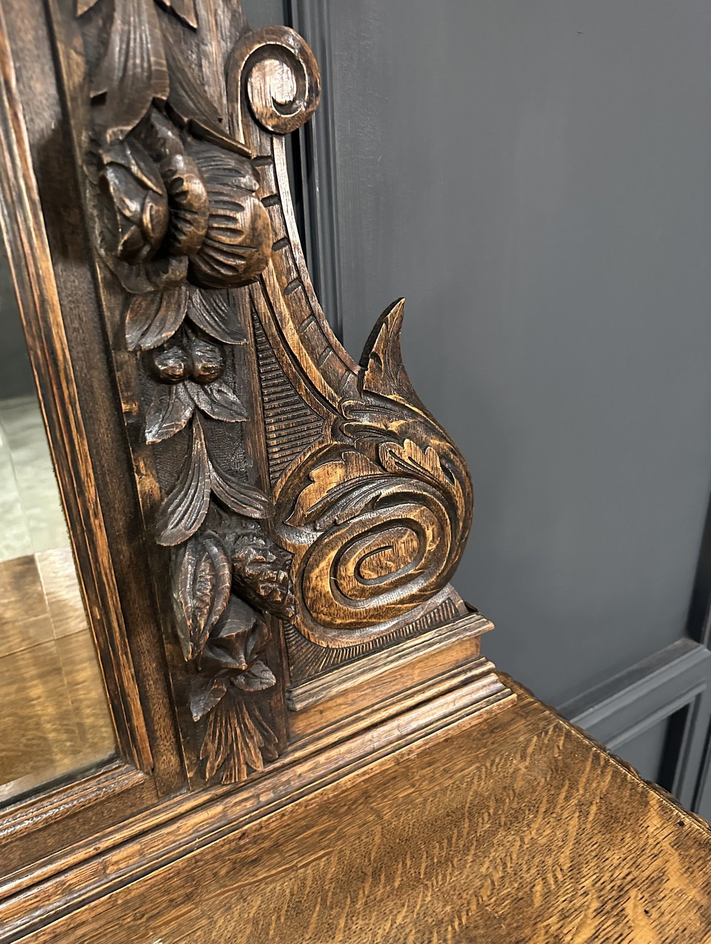 Carved Antique Oak Sideboard