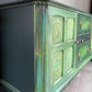 Hand Painted Oak Sideboard | Upcycled Dark Green Storage Vintage Cabinet