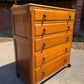 Vintage Oak Tallboy Chest of Drawers