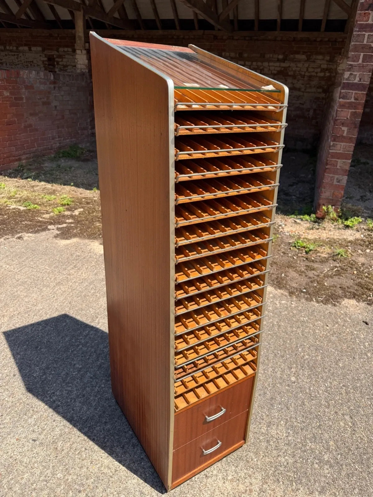 Vintage Haberdashery Cotton Thread Spool Reel Shop Display Cabinet Dispenser