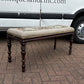 Vintage Georgian Mahogany Long Window Seat With Tapestry Upholstery.
