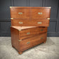 Vintage Tall Boy Mahogany Military Campaign Secretaire Chest