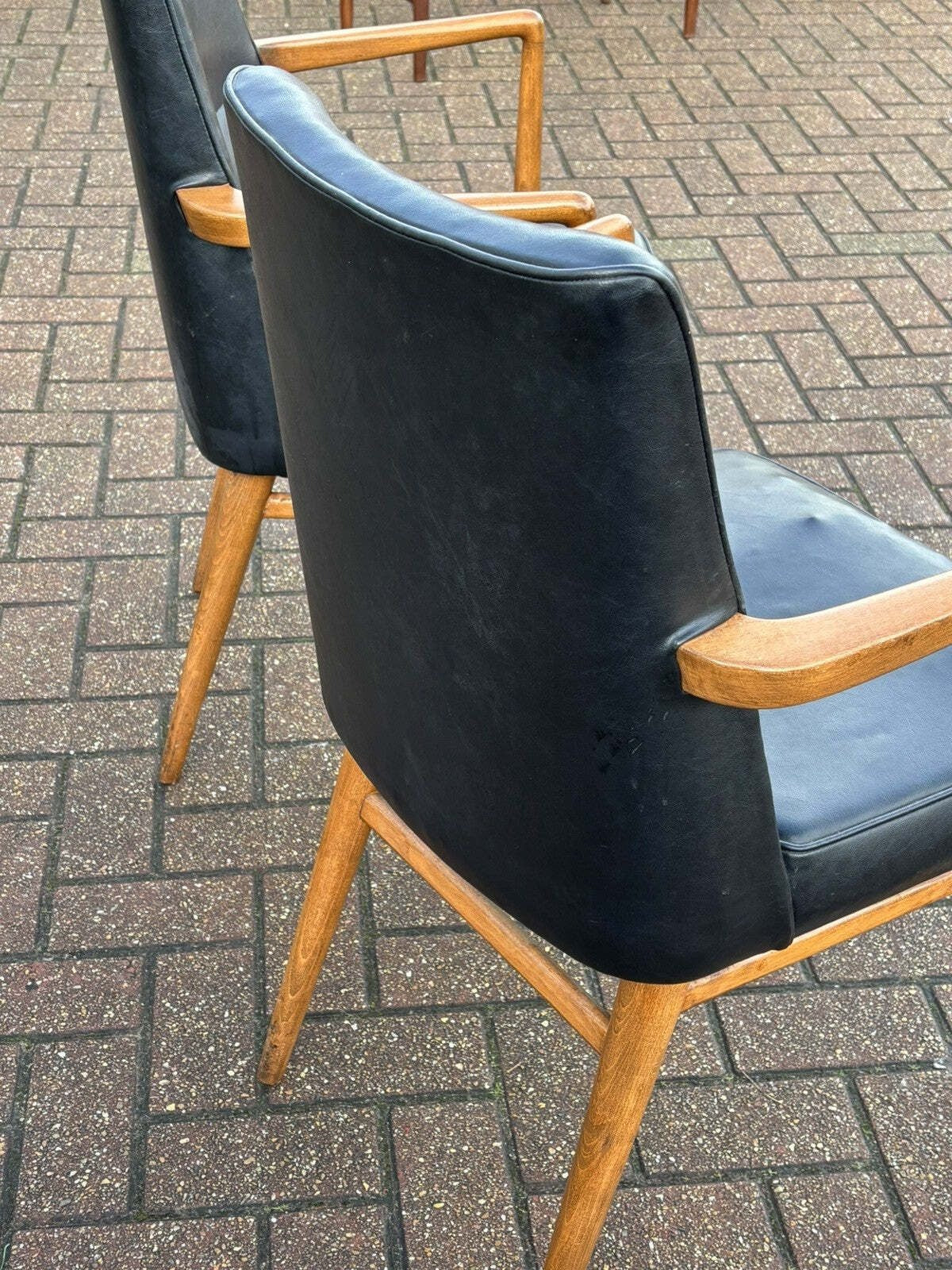 Mid Century Retro Pair Of Library Armchairs